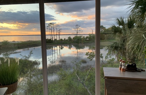 Sea Pines House | Open Water views at Siren's Lookout with 180 Degrees of Floor to Ceiling windows