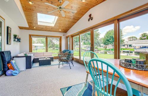 Oshkosh House | Oshkosh Canal-Front Home with Sunroom and Watercraft!