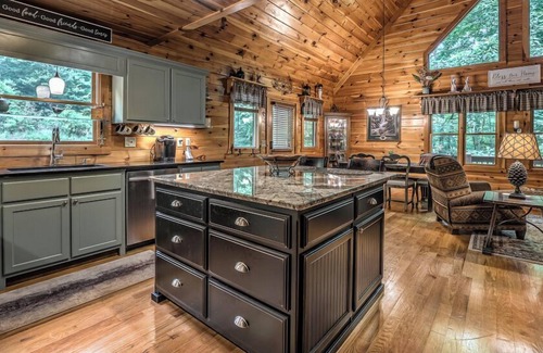 Foxfire Estates Cabin | Our Blue Heaven- Private, yet convenient | Hot tub |Screened Porch