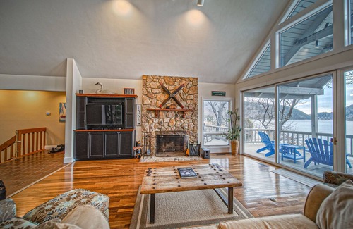 Huddleston House | Our Point of View - Lakefront home with hot tub, pool table, dock - dog-friendly