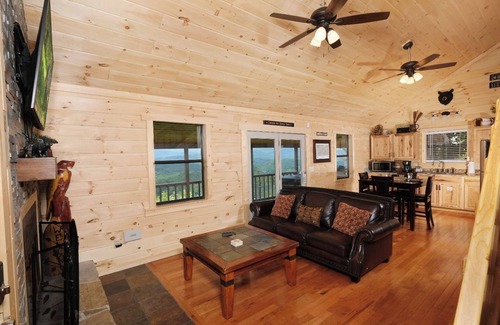 Gatlinburg - Pigeon Forge Cabin | Over the Top - Pets Welcome, Mountain Views, Hot Tub, Wood-burning Fireplace
