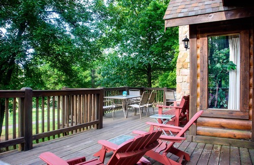 Branson Cedars Cabin | Overlooking pool & playground, walking distance to Thunder Ridge Arena.