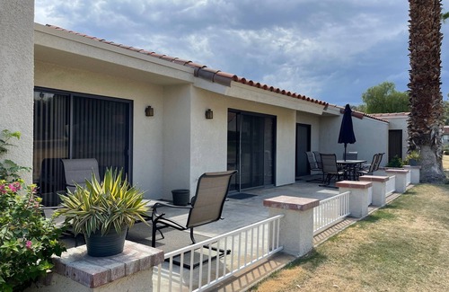 Palm Desert Condo | Palm Desert airy two bedroom-steps from the pool!-golf, tennis, pickle ball!