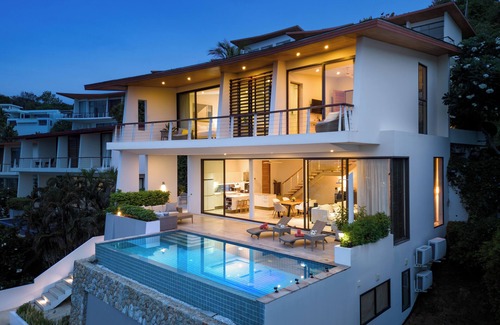 Plai Laem Villa | Panoramic sea view 4BR Private Pool-Near Chongmon Beach, Bophut Pier, Airport