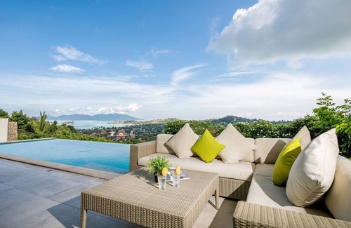 Plai Laem Villa | Panoramic sea view 4BR Private Pool-Near Chongmon Beach, Bophut Pier, Airport