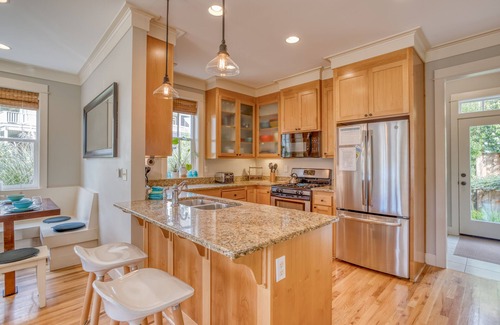 Olivia Beach House | Parkside Home, 2 Blocks to Beach, with Kids Game Room, Hot Tub and Master Suite!