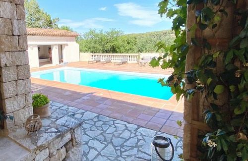 Roquefort-les-Pins Villa | Peaceful 5 Bedroom Villa with a studio pool house and large pool.