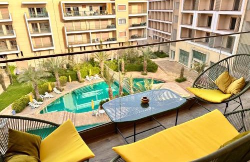 Marrakech Apartment | PEARL GARDEN Luxueux Studio Chic Piscine Terrasse Netflix IPTV Parking
