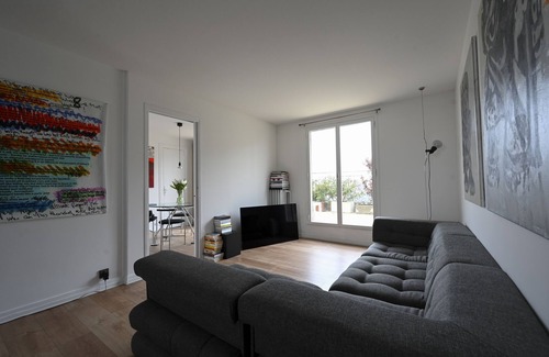 6th Arrondissement Apartment | Penthouse with Sunset Terrace and Eiffel Tower View in Saint Germain
