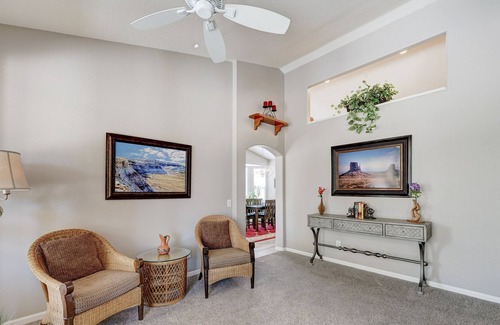 Pinal County House | Perfect Golf Getaway! Updated Furnished Home with Amazing Backyard in Gated Sun Lakes Community