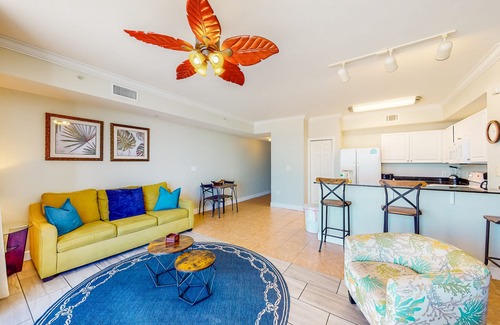 Panama City Beach Condo | Picture-perfect Gulf front condo with gym, pools, hot tub & sauna