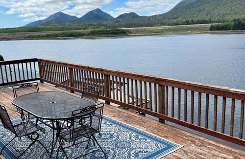 Ketchikan Apartment | Picture Perfect on the Water with large deck for spotting whales, eagles & more!