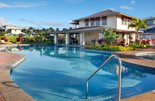Poipu Condo | Pili Mai at Poipu #10A By Parrish Kauai - great distant ocean views & AC- fun fo
