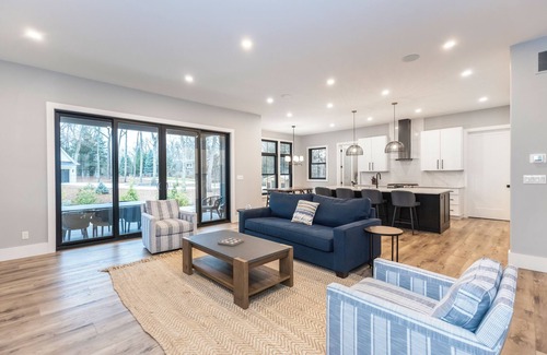 Grand Beach House | Pool, Hot Tub All Year! Fire Pit, Sauna, Walk To Beach