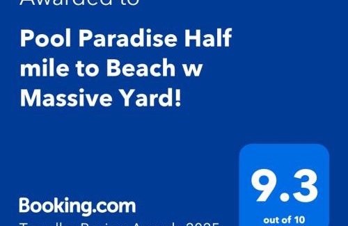 Hollywood Lakes Villa | Pool Paradise Half mile to Beach w Massive Yard!