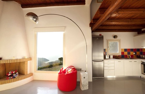 Kea House | Pop House-Colorful living overlooking the Aegean
