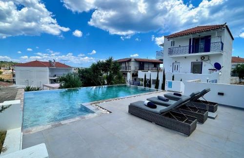 Porto Heli House | Portoheli Villa Downtown, Pool & Port view