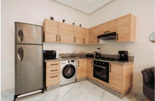 Ain Harrouda Apartment | Premium Romantic 1 Bedroom & Living Room with Swimming pool & Garden view