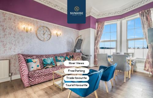Dundee Apartment | PRESIDENTIAL APARTMENT, Family Home, Luxury Bedrooms, 2 Rooms, 1 King Bed, 2 Single Beds, Free WiFi, Free Parking, Tourists, Business Travelers, Relocation, Beautiful River Views, - Long Stays, INVOICE and REDUCED PRICE are only via SUNRISE SHORT LETS Dun
