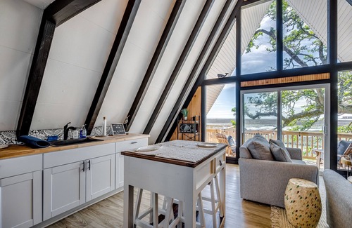 North Myrtle Beach Cottage | Private A-Frame home with HOT TUB and FIREPIT! Two large decks with Ocean views!