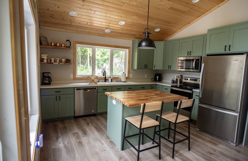 Dent Cabin | Private Cabin on Dead Lake-14 acres, dog friendly, hard sand beach, comfy beds
