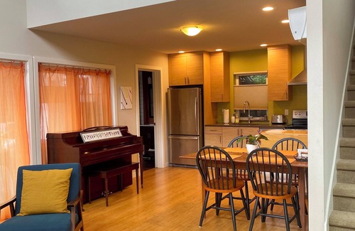Matthews Beach Cottage | Private Cottage with soaring vaulted ceiling