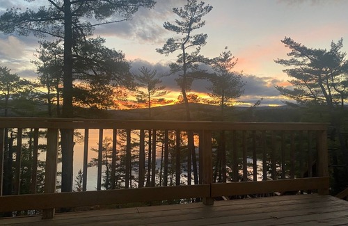 Monson Cabin | Private, on the water beautiful log cabin, 815 feet of water frontage, 16 acres