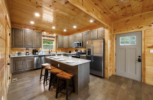 Gatlinburg Cabin | Private Outdoor Space! Waterfall, firepit, arcade Swim Spa, 2 Hottubs