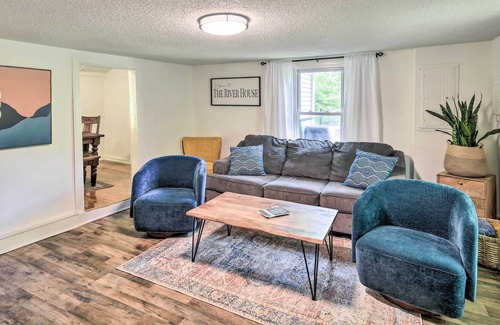 North Fork Cottage | Private Riverfront Escape w/ Fire Pit & Grill