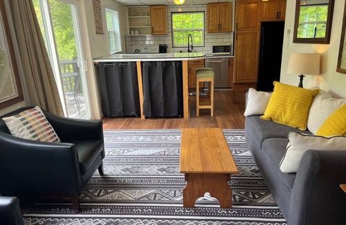 Hot Springs Cottage | Private Trail Access, Mountain and Creek Views, Short Walk to Town
