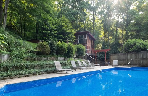 Skyland House | Private, Wooded Paradise - Year-round hot tub, Summer pool