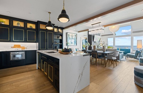 Sister Bay Condo | Professionally designed penthouse with Lake Michigan as a backdrop.