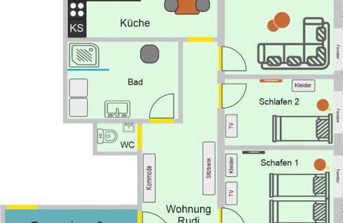 Schaffhausen Apartment | Provizial Ferienwohnung Rudi