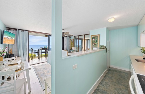 Kihei Condo | PUN 202 Updated Oceanfront Condo at Punahoa Beach with Stunning Views