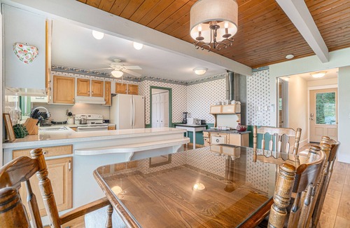 Lake Leelanau House | Quaint waterfront home with beach, dock, sweeping views, fast WiFi & W/D