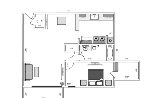 Washington Ave./ Memorial Park Condo | Quiet, airy, spacious renovated condo on 2nd floor. Workstation, adjustable bed.