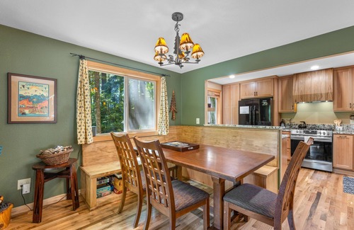 Mount Hood Village Cabin | Recently remodeled riverfront home with fireplace, firepit & W/D - dog-friendly