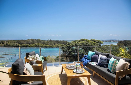 Wallis Lake Apartment | Regatta 19 - Top Floor Luxury. Spectacular Water Views, Breathtaking Sunsets