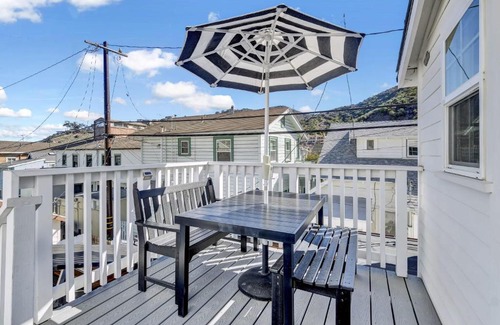 Avalon House | Remodeled A-Frame With Two Private Patios and Views Mountain Casino and peek-a-boo ocean views