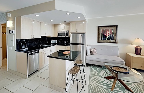 Honokowai Condo | Remodeled Beachfront Studio with pool, hot tub, ocean views, & private lanai