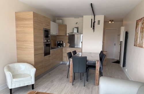 Fort-Mahon-Plage Apartment | Renovated apartment with private garage, balcony, and sea view