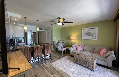 Red Hook Condo | Renovated Beachfront Penthouse on Sapphire Beach with washing machine and dryer.