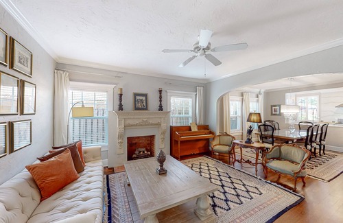 Riviera Beach House | Renovated historic home with large pool, grill, enclosed yard, & gourmet kitchen