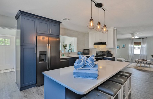 Holmes Beach House | Renovated home w/fenced yard, brand-new pool, spa, foosball - steps to beach