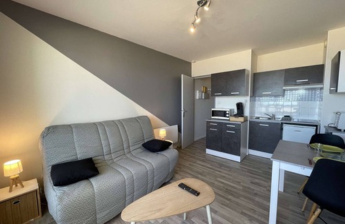 Saint-Jean-de-Monts Apartment | Renovated studio, sleeps 2, sea, shops, 6th floor, TV, balcony, pets allowed