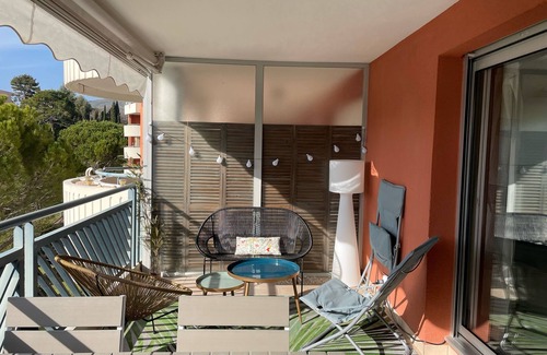 La Bocca Nord Apartment | RESIDENCE LES PALMIERS BEL APPARTEMENT IN RESIDENCE: Swimming pool and tennis court