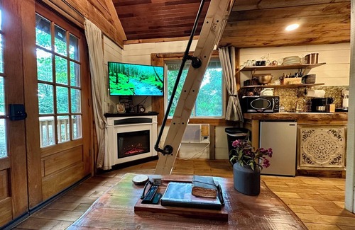 Foxfire Estates Cabin | Restore: The Gilded Cottage. Sauna, Fire Pit, Charcoal Grill. Tiny House