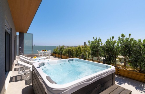 Petaloudes Apartment | Rhodes SkyLine Suite with out Door Jacuzzi Sea View A1