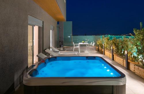 Petaloudes Apartment | Rhodes SkyLine Suite with out Door Jacuzzi Sea View A1