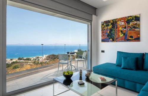 Petaloudes Apartment | Rhodes SkyLine Suite with out Door Jacuzzi Sea View A1